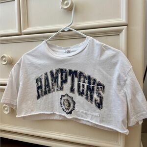 Garage White Cropped Graphic Top